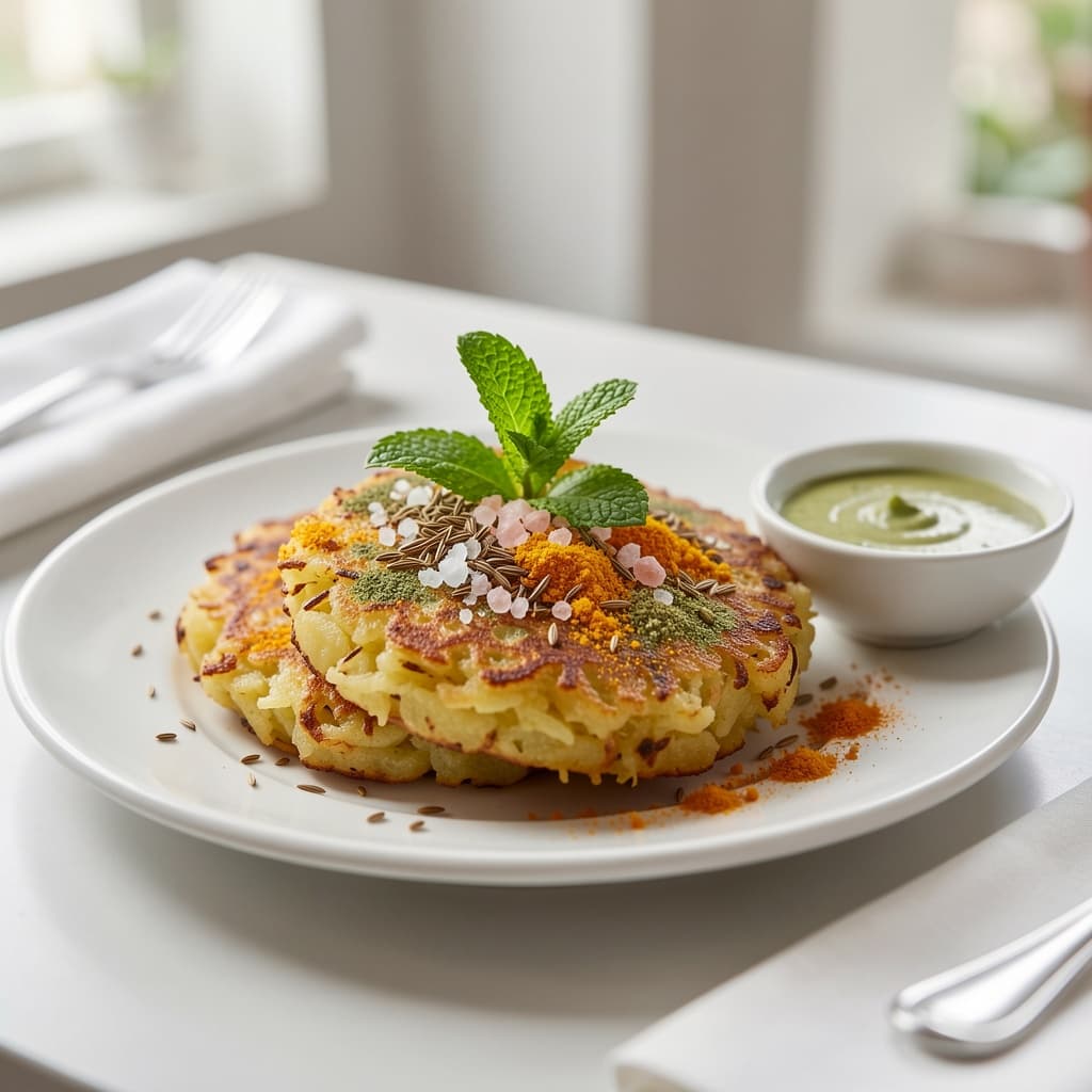 Aloo tiki ( potato pancake)